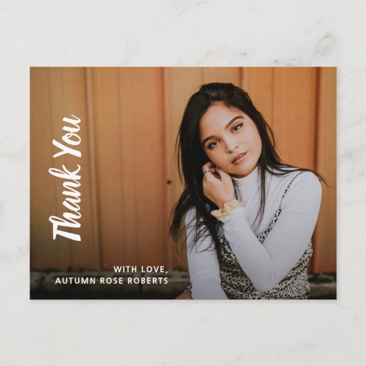 Eenvoudige foto Modern Afstuderen Bedankt Briefkaart (Voorkant)