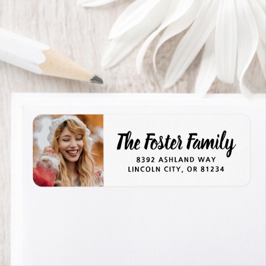 Eenvoudige foto Modern Afstuderen retouradres Etiket (Insitu)