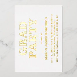 Eenvoudige foto Modern Graduation Party Folie Uitnodiging