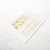Eenvoudige foto Modern Graduation Party Folie Uitnodiging (Gedraaid)