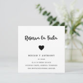 Eenvoudige foto Modern Heart Spaanse bruiloft Save The Date (Staand voorkant)