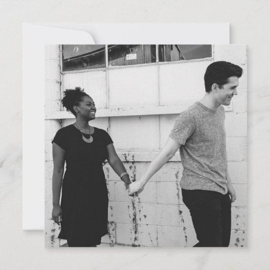 Eenvoudige foto Modern Heart Spaanse bruiloft Save The Date (Achterkant)