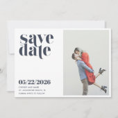 Eenvoudige foto Modern Weddenschap Save the Date (Voorkant)