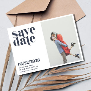 Eenvoudige foto Modern Weddenschap Save the Date