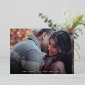 Eenvoudige foto Modern Weddenschap Save the Date Folie Uitnodiging (Staand Voorkant)