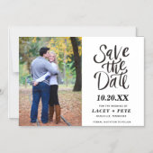 Eenvoudige foto Modern Weddenschap Save the Date Magnetische Uitnodiging (Voorkant)