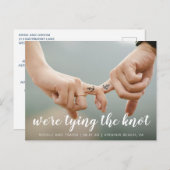 Eenvoudige foto Modern Wedding Aankondigingskaart (Voorkant / Achterkant)