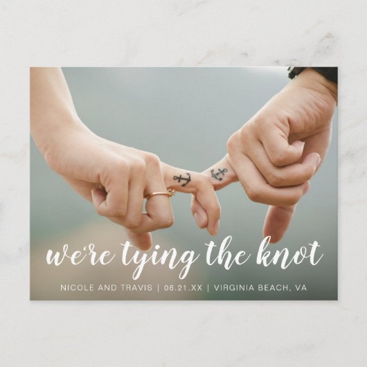 Eenvoudige foto Modern Wedding Aankondigingskaart (Voorkant)