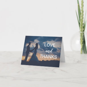 Eenvoudige foto Modern Wedding Bedankkaart