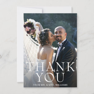 Eenvoudige foto Modern Wedding Bedankkaart
