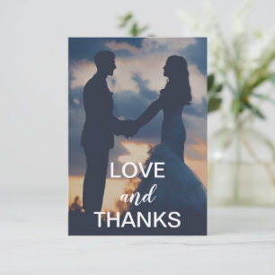 Eenvoudige foto Modern Wedding Bedankkaart