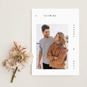 Eenvoudige foto Modern Wedding Bedankkaart