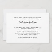 Eenvoudige foto moderne elegante afstuderen kaart (Achterkant)