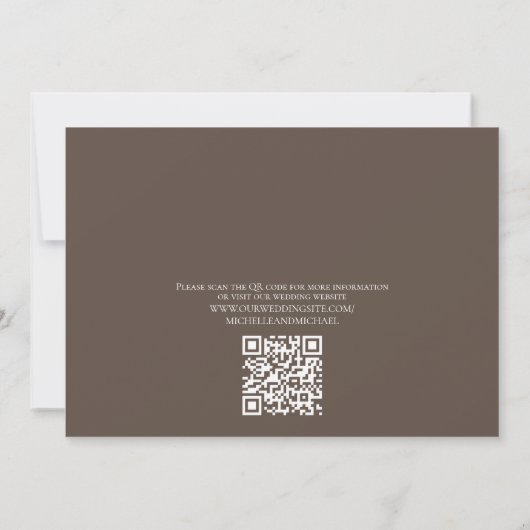 Eenvoudige foto Moderne kalligrafie Trendy QR-code Save The Date (Achterkant)