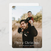Eenvoudige foto Moderne Kerstmis Feestdagenkaart (Voorkant / Achterkant)