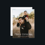 Eenvoudige foto Moderne Kerstmis Feestdagenkaart<br><div class="desc">Modern Christmas-briefkaart met een eenvoudig ontwerp met "Merry Christmas" in een leuk serif-lettertype op uw favoriete foto.</div>