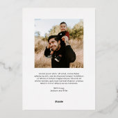 Eenvoudige foto Moderne Kerstmis Folie Feestdagenkaart (Achterkant)