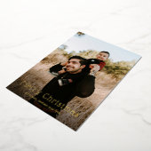 Eenvoudige foto Moderne Kerstmis Folie Feestdagenkaart (Gedraaid)