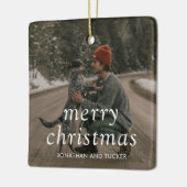 Eenvoudige foto Moderne Kerstmis Keramisch Ornament (Links)