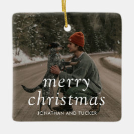 Eenvoudige foto Moderne Kerstmis Keramisch Ornament
