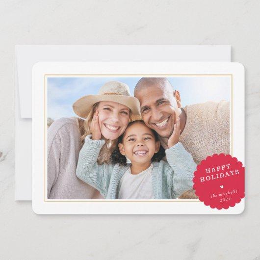 EENVOUDIGE FOTO moderne minimale feestelijke plek  Feestdagenkaart (Voorkant)