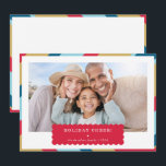 EENVOUDIGE FOTO moderne minimale geometrische rood Feestdagenkaart<br><div class="desc">door kat massard >>> WWW.SIMPLYSWEETPAPERIE.COM<<< An elegant card design featuring quote that you can change yourself! White geometric border on the backside, giving you the opportunity to handwrite a personal message or place a full portrait photo. NOTE >> Neem contact met me op kat@simplysweetpaperie.com als je hulp nodig hebt om...</div>