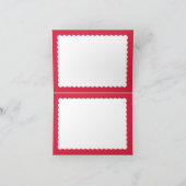 EENVOUDIGE FOTO moderne minimale scallop rand rood Feestdagen Kaart (Binnen)