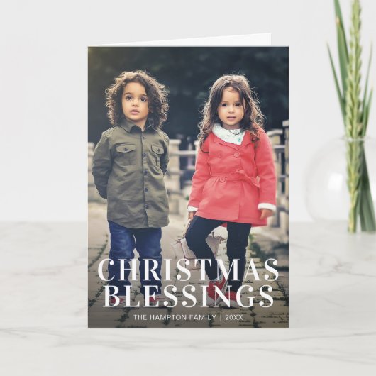 Eenvoudige foto Moderne religieuze kerst Feestdagen Kaart (Voorkant)