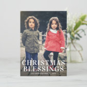 Eenvoudige foto Moderne religieuze kerst Feestdagenkaart (Staand voorkant)