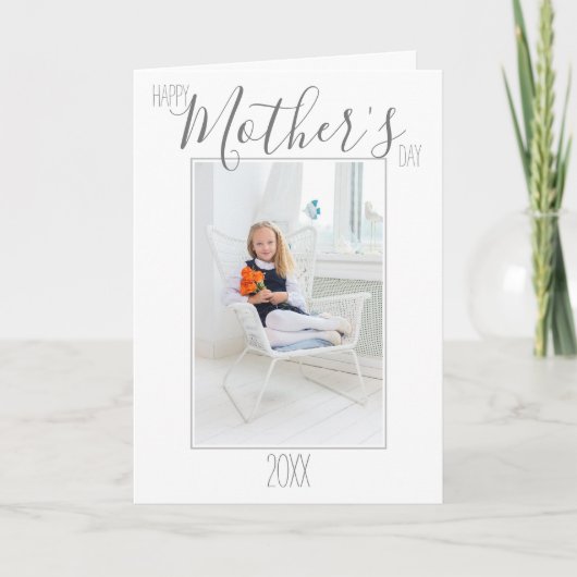 Eenvoudige foto Moederdag Kaart (Voorkant)