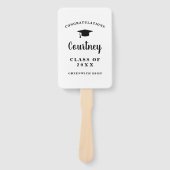 Eenvoudige Foto Mortel Board Modern Afstuderen Handwaaier (Voorkant)