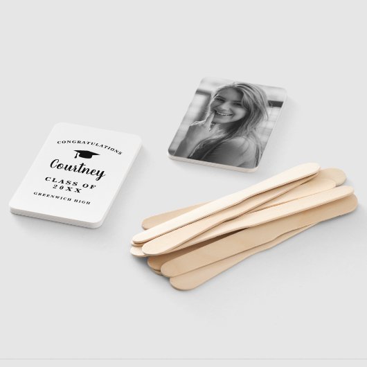 Eenvoudige Foto Mortel Board Modern Afstuderen Handwaaier (Niet-gemonteerd)