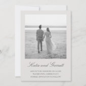 Eenvoudige foto Neutral Grey Elegant Wedding Save The Date (Voorkant)