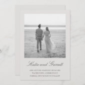 Eenvoudige foto Neutral Grey Elegant Wedding Save The Date (Voorkant / Achterkant)