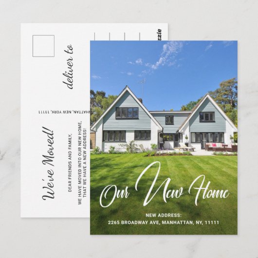 Eenvoudige foto Nieuw adres Bewegende aankondiging Briefkaart (Voorkant / Achterkant)