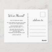 Eenvoudige foto Nieuw adres Bewegende aankondiging Briefkaart (Achterkant)