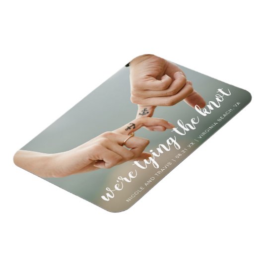 Eenvoudige foto notionele bruiloft opslaan Datum Magneet (Linkerzijde)