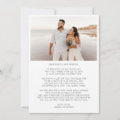 Eenvoudige foto overlay bruiloft dank u kaart (Achterkant)