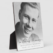 Eenvoudige foto-overlay In Loving Memory Naam Data Fotoplaat (Zijkant)