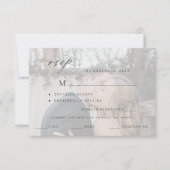 Eenvoudige foto overlay maaltijd optie bruiloft RSVP kaartje (Voorkant)