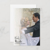 Eenvoudige foto overlay moderne typografie bruilof bedankkaart (Voorkant / Achterkant)