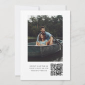 Eenvoudige foto overlay QR code bruiloft Kaart (Achterkant)