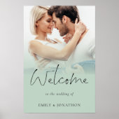 Eenvoudige foto overlay Script Welkom bruiloft Sag Poster (Voorkant)