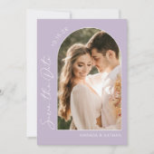 Eenvoudige foto Paarse Lavender Elegant Wedding Save The Date (Voorkant)