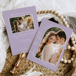 Eenvoudige foto Paarse Lavender Elegant Wedding Save The Date