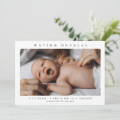Eenvoudige foto Pasgeboren Baby Foto Geboorte Aankondiging (Staand voorkant)