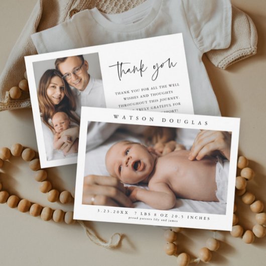 Eenvoudige foto Pasgeboren Baby Foto Geboorte Aankondiging