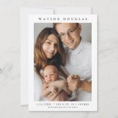 Eenvoudige foto Pasgeboren Baby Geboorte Aankondiging (Voorkant)