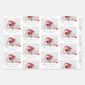 Eenvoudige foto patroon naam script Merry Christma Inpakpapier Vel (Voorkant)