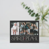 Eenvoudige foto Peace Black Red Feestdagenkaart (Staand voorkant)